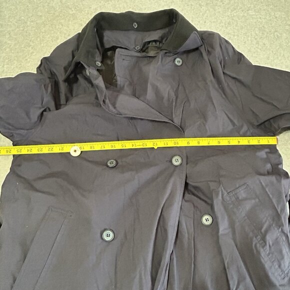 Vintage London Fog Navy Double-Breasted Trench Coat Belt Lined Overcoat Size 44 - Picture 9 of 13